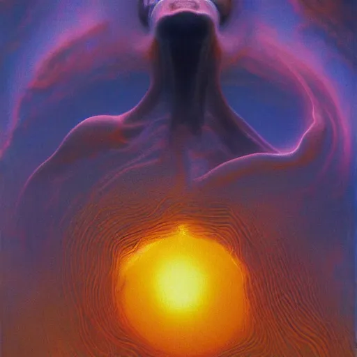 Image similar to Nebula Solstice by Zdzisław Beksiński, 4k UHD, 8k resolution, photorealistic imagery, artistic style