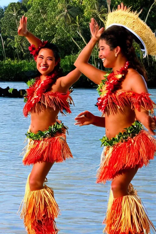 Image similar to tahiti princess hula dancer, beautiful