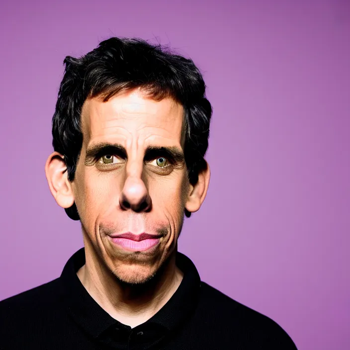 Prompt: portrait of young ben stiller, slightly smiling towards the camera, by terry richardson. detailed, 4 k, morning hour.
