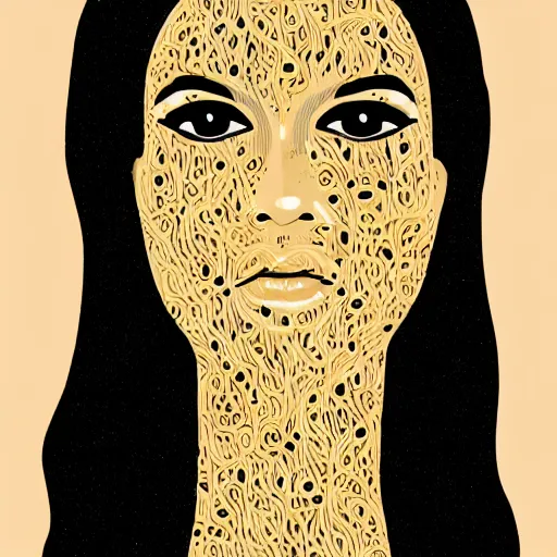 Image similar to lizzo's face made out of noodles