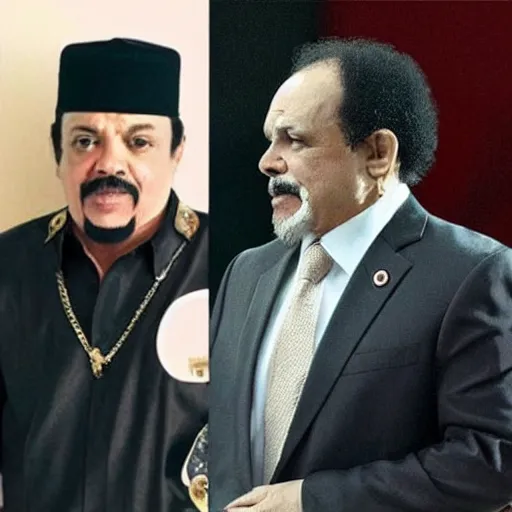 Image similar to carlos santana as the president of libya