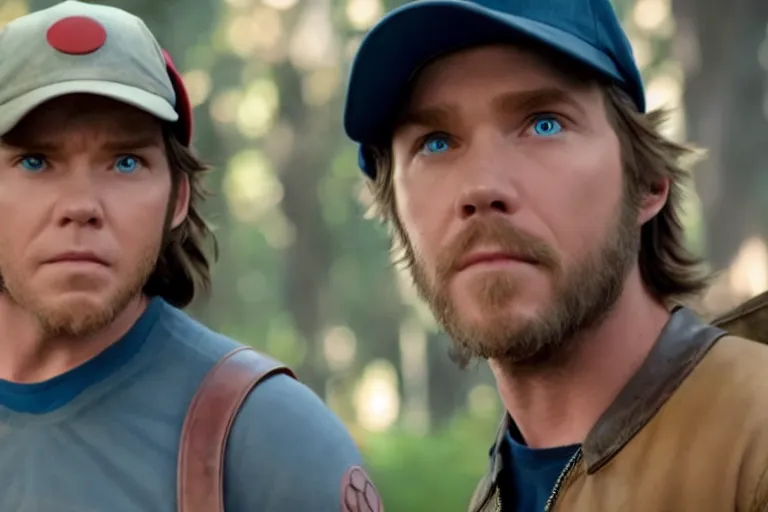 Prompt: live action film still of ( christ pratt ) as ash ketchum in the new sci - fi movie