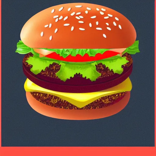 Prompt: burger in the style of stanley lau