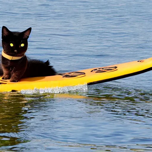 Image similar to a cat doing paddlesurf