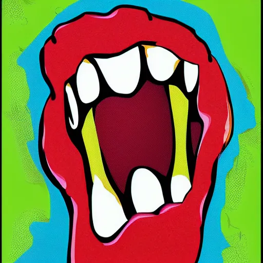 Image similar to a tongue, pop - art