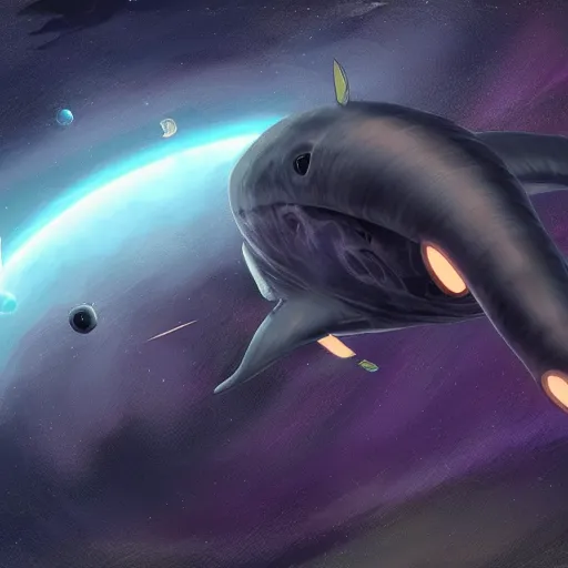 Image similar to no man's sky concept art space whale