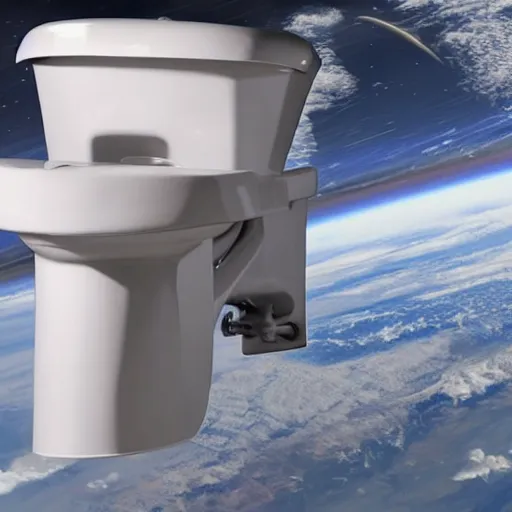 Image similar to a toilet being launched into space