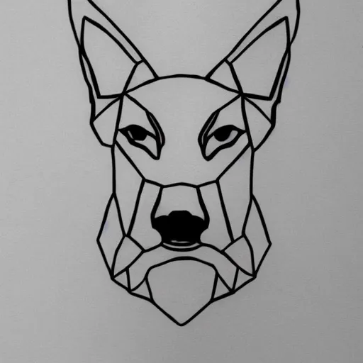 Prompt: tattoo design, stencil, tattoo stencil, traditional, a world famous tattoo of a geometric dog