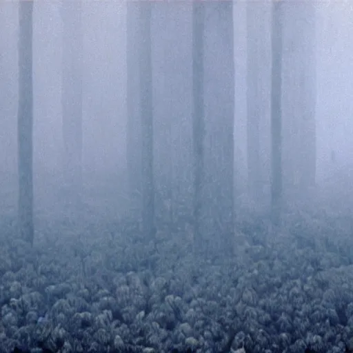 Image similar to a forest. still from blade runner.