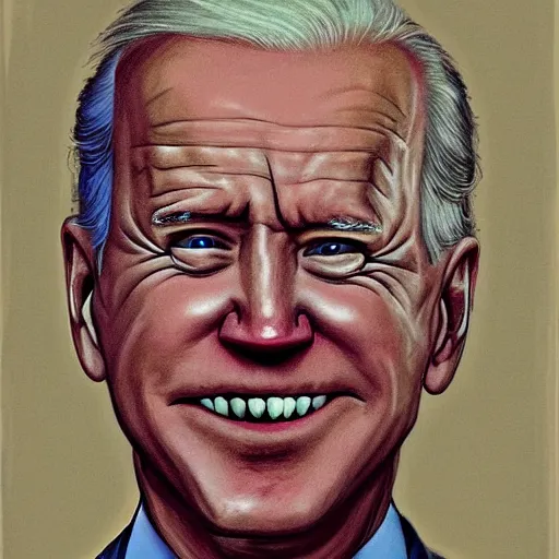 freaky portrait of Joe Biden by Ed 'Big Daddy' Roth | Stable Diffusion ...