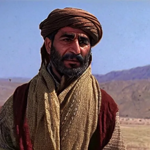 Image similar to Close up of a Kurdish shepherd wearing Kurdish clothes in a movie directed by Christopher Nolan, movie still frame, promotional image, imax 70 mm footage