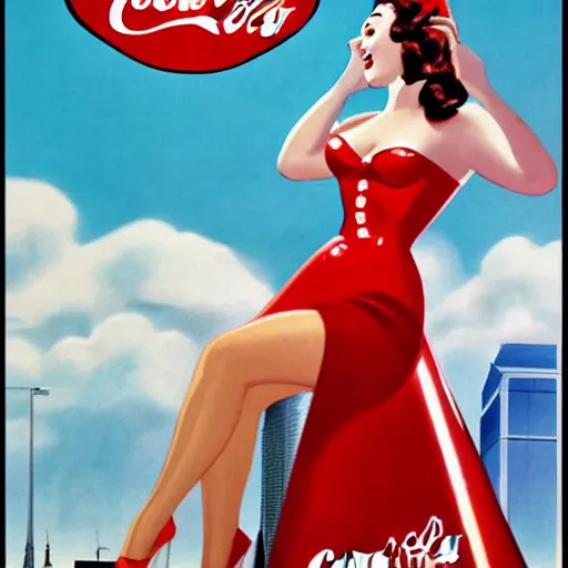 Prompt: pin up poster adverts for coca - cola in the year 2 1 0 0, realistic, futuristic, detailed, real,