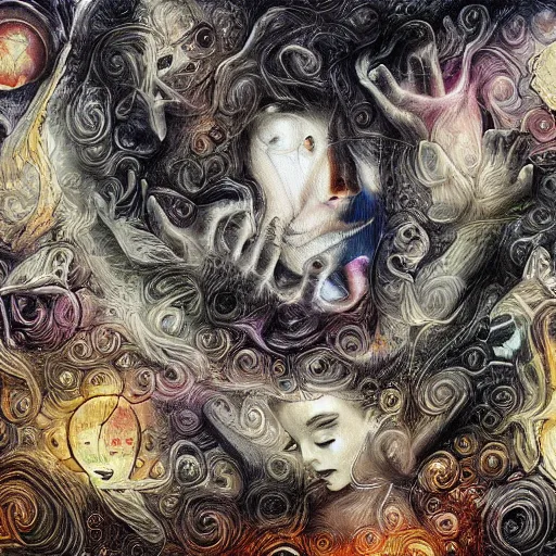 Prompt: a dream painting of all lost souls on earth, detailed intricate elegant surrealistic digital painting