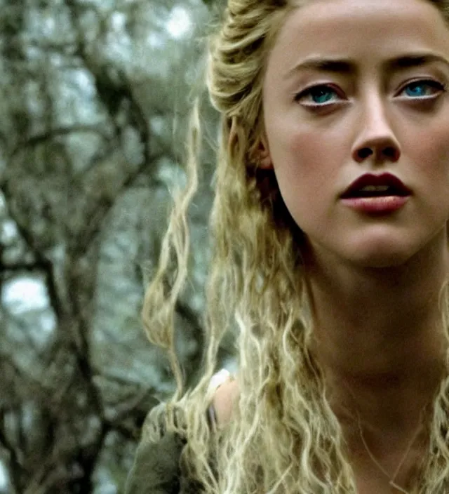 Prompt: amber heard in lord of the rings, movie still frame, hd, remastered, cinematic lighting