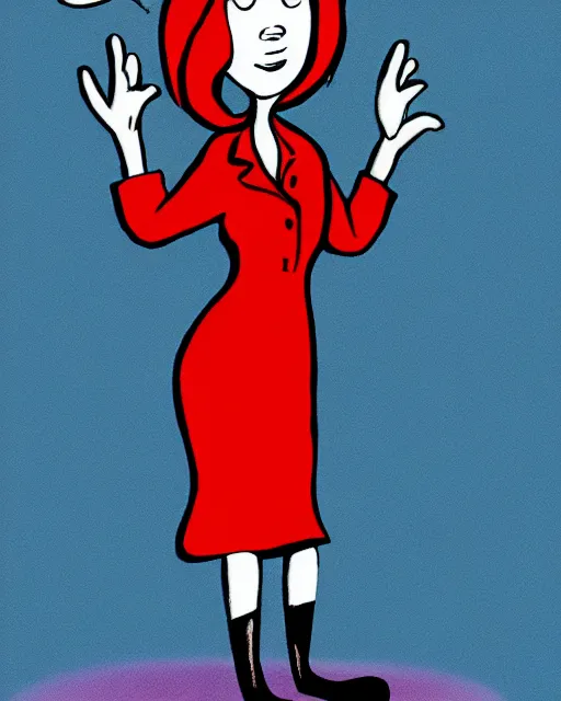 Prompt: an illustration of Dana Scully by Dr. Seuss