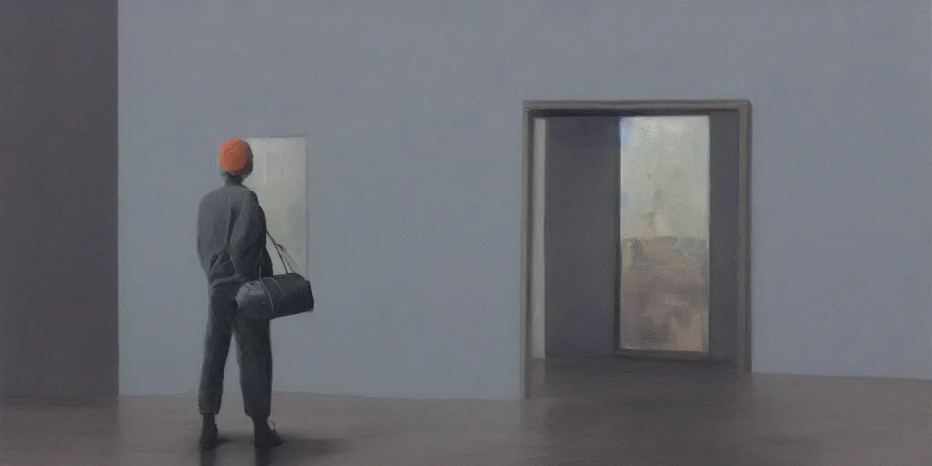 Image similar to an art gallery with pictures in the style of tim eitel