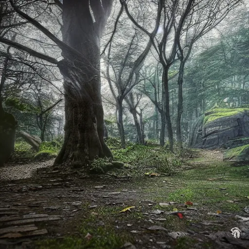 Image similar to liminal space, fantasy landscape, 8 k dop dof hdr, by tae young choi