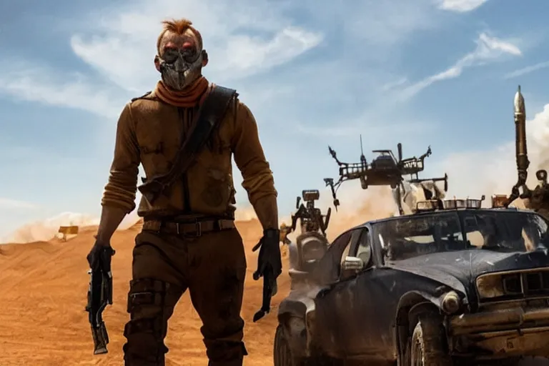 Image similar to nick wilde, heavily armed and armored facing down armageddon in a dark and gritty reboot from the makers of mad max : fury road