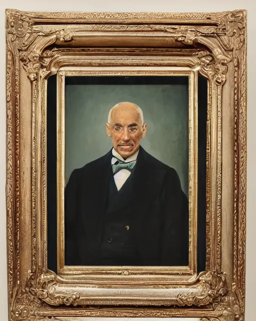 Image similar to facial portrait of the united states president, an ugly 7 8 year old kobe bryant, resolute desk, 1 8 4 8, oil on canvas by william sidney mount, trending on artstation, national archives