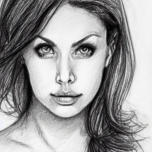 Image similar to attractive woman age 41 professional pencil sketch