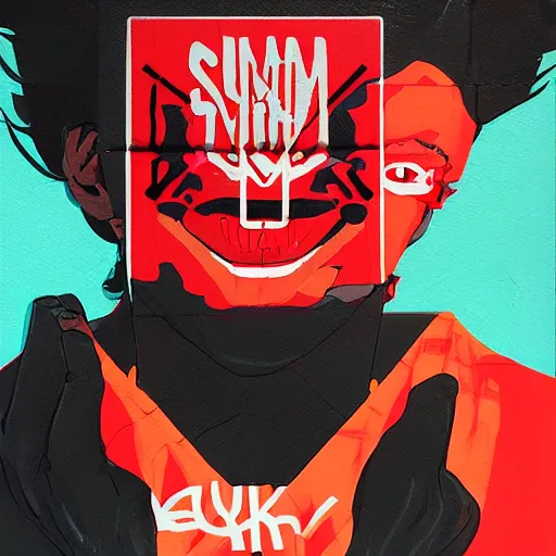 Image similar to YSL x Supreme x AKUMA Profile Picture by Sachin Teng, asymmetrical, Organic Painting , Matte Painting, geometric shapes, hard edges, graffiti, street art,:2 by Sachin Teng:4