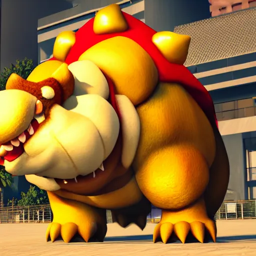 Prompt: bowser shot on camera, 4 k, 3 5 mm, photorealistic