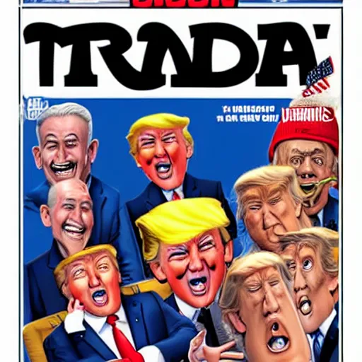 Image similar to trump on mad magazine cover