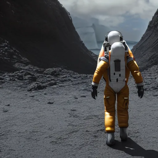 Prompt: death stranding game, a astronaut walks on the ground, cargo is a horse, walks hard, heavy load, carries a horse on his back, a horse riding an astronaut, unreal engine 5, artstationhd, 4 k, 8 k, 3 d render, 3 d houdini, cinema 4 d, octane,