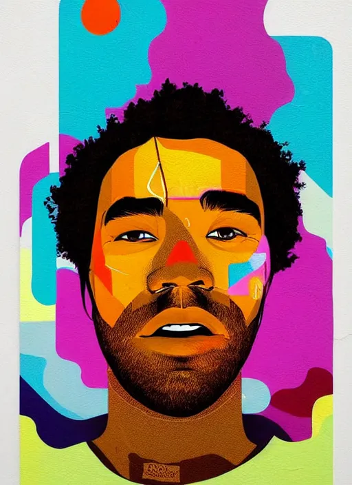 Image similar to portrait childish gambino, colourful!! by sachin teng, organic, cables, matte painting, geometric shapes, hard edges! graffiti, street art