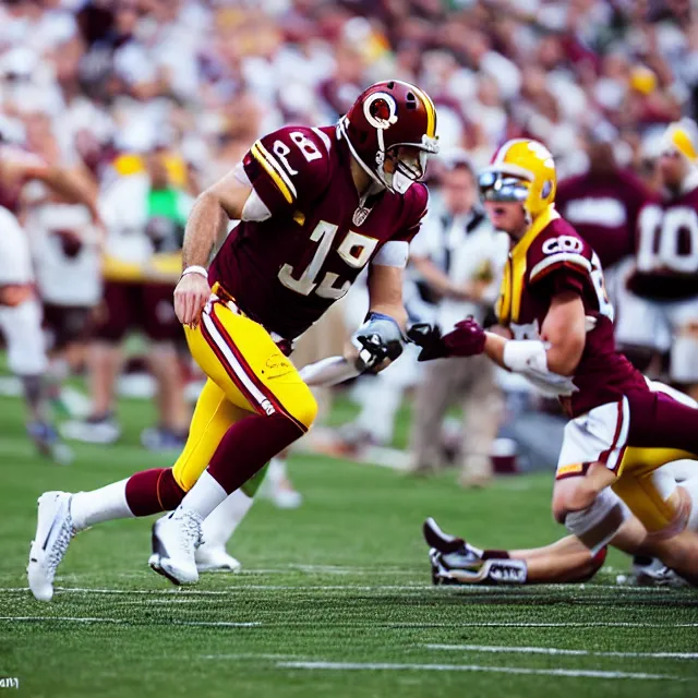 Image similar to photo of kirk cousins taken with a 1 2 mm fisheye lens