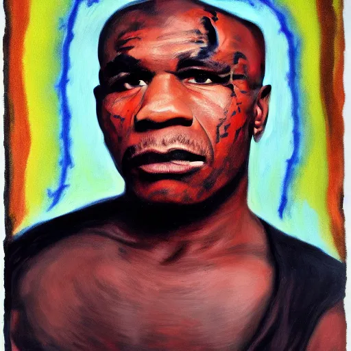 Prompt: mike tyson painted by ivan albright