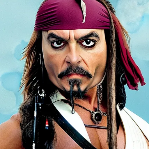 Image similar to mr bean as jack sparrow