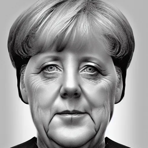 Prompt: “portrait of Angela Merkel as Cyborg”