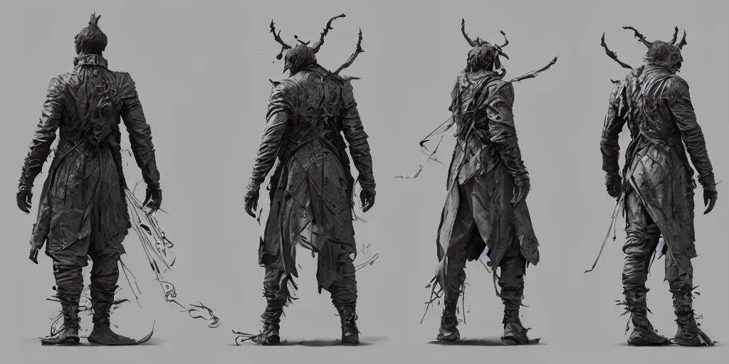 Image similar to tough character running down a dream, hot toys, character sheet, fine details, concept design, contrast, kim jung gi, greg rutkowski, trending on artstation, 8 k, full body, turnaround, front view, back view, ultra wide angle