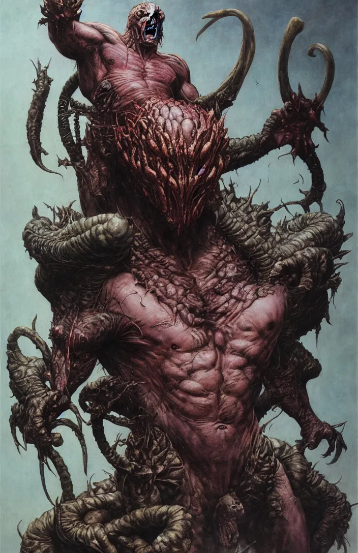 Image similar to the predator in the style of wayne barlowe, gustav moreau, goward, bussiere, roberto ferri, santiago caruso, luis ricardo falero, frazetta, boris vallejo