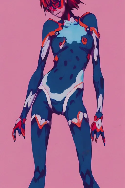 Prompt: a ultradetailed full body painting of asuka from evangelion, by conrad roset, greg rutkowski and makoto shinkai trending on artstation