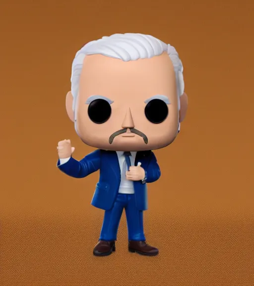 Image similar to portrait photo of joe biden as a funko pop figurine. Macro photography, neutral background.