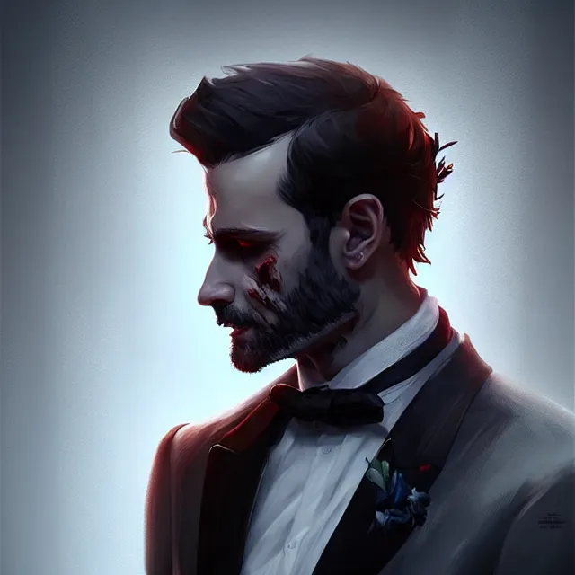 Prompt: epic professional digital art of 🤵‍♂️🧟‍♂️🥰,best on artstation, cgsociety, wlop, Behance, pixiv, astonishing, impressive, outstanding, epic, cinematic, stunning, gorgeous, much detail, much wow, masterpiece.