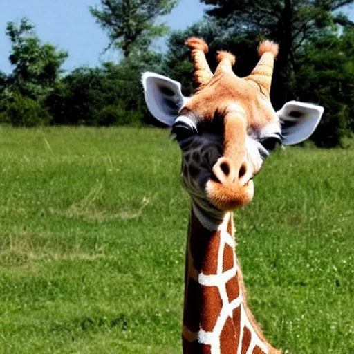Prompt: a cute giraffe unicorn
