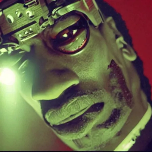 Image similar to movie still of snoop dog cyborg, cinematic composition, cinematic light, criterion collection, by edgar wright