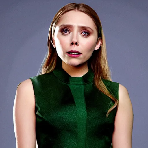 Prompt: Elizabeth olsen, angry and pointing , green screen background, cinematic shot, acting