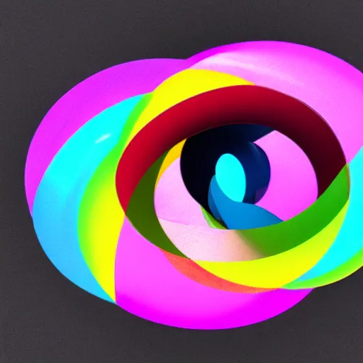 Image similar to torus logo, pixar style black and purple