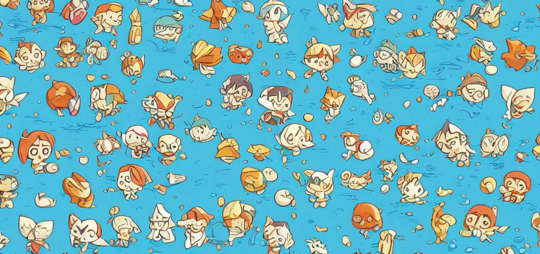 Image similar to pattern of water in the style of wind waker, no characters, just water, animal crossing, ghibli