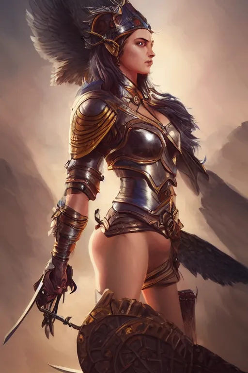 Image similar to amazon valkyrie athena, d & d, fantasy, portrait, highly detailed, headshot, digital painting, trending on artstation, concept art, sharp focus, illustration, art by artgerm and greg rutkowski and magali villeneuve