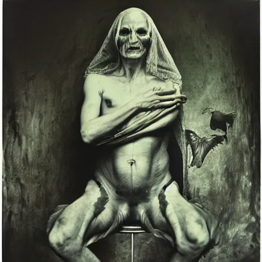 Image similar to portrait of the devil by annie liebovitz, hieronymus bosch, joel peter witkin,