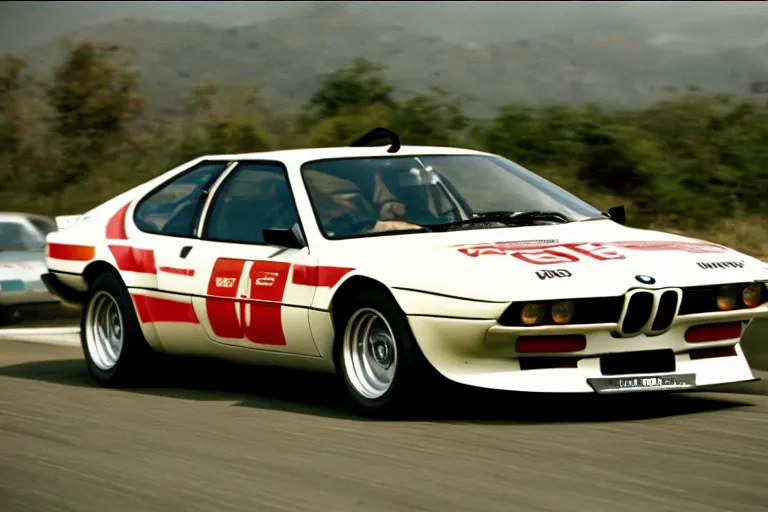 Prompt: BMW M1, movie still, speed, cinematic Eastman 5384 film