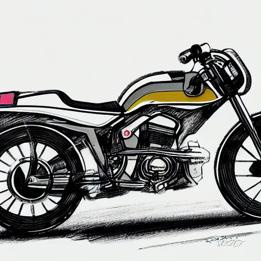 Image similar to 1980s sports motorcycle sketch concept art, high detail, high definition, 8k,