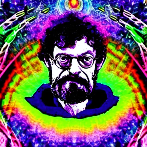 Image similar to terence mckenna, psychedelic, nde, cosmos