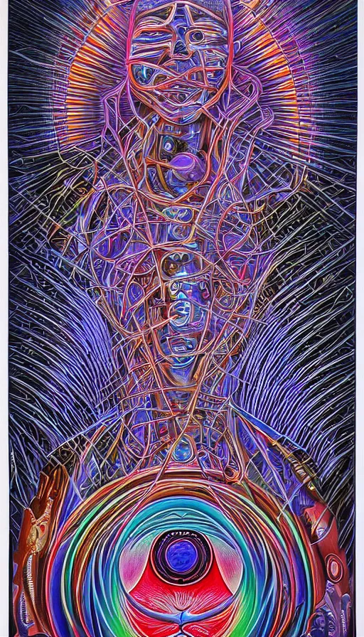 Image similar to techno artwork, by alex grey,