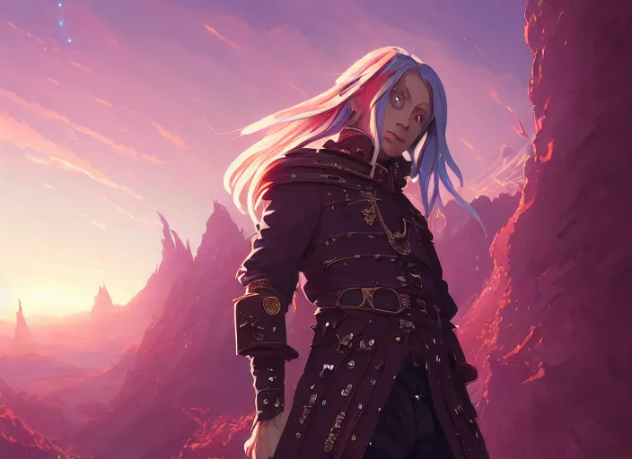 Image similar to highly detailed portrait of elric edward, in no game no life, stephen bliss, 8 k, unreal engine, fantasy art by greg rutkowski, loish, rhads, ferdinand knab, makoto shinkai and lois van baarle, ilya kuvshinov, rossdraws, tom bagshaw, global illumination, radiant light, detailed and intricate environment